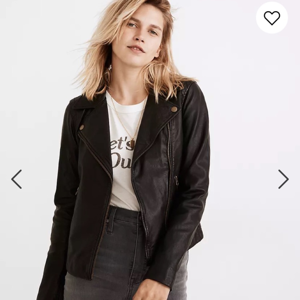 NWOT Madewell Washed Leather Jacket Brass Hardware Edition
